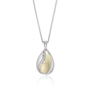 Stort blankt smykke æg med lemonkvarts - Blicher Fuglsang